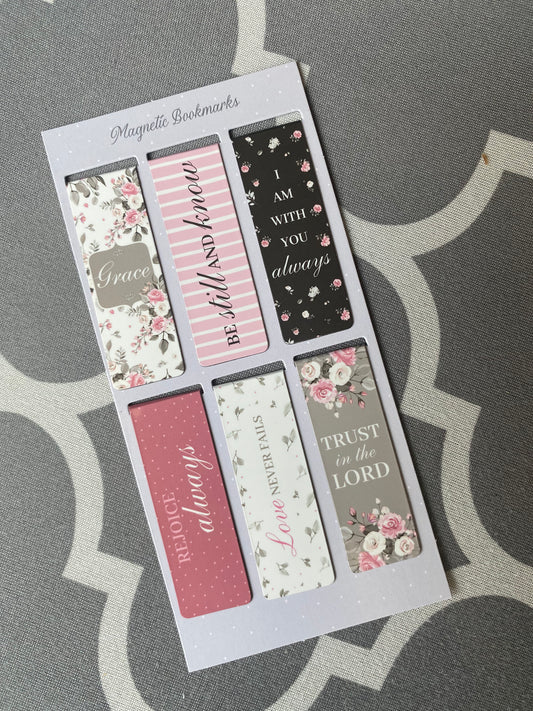 Floral Magnetic Bookmark Set